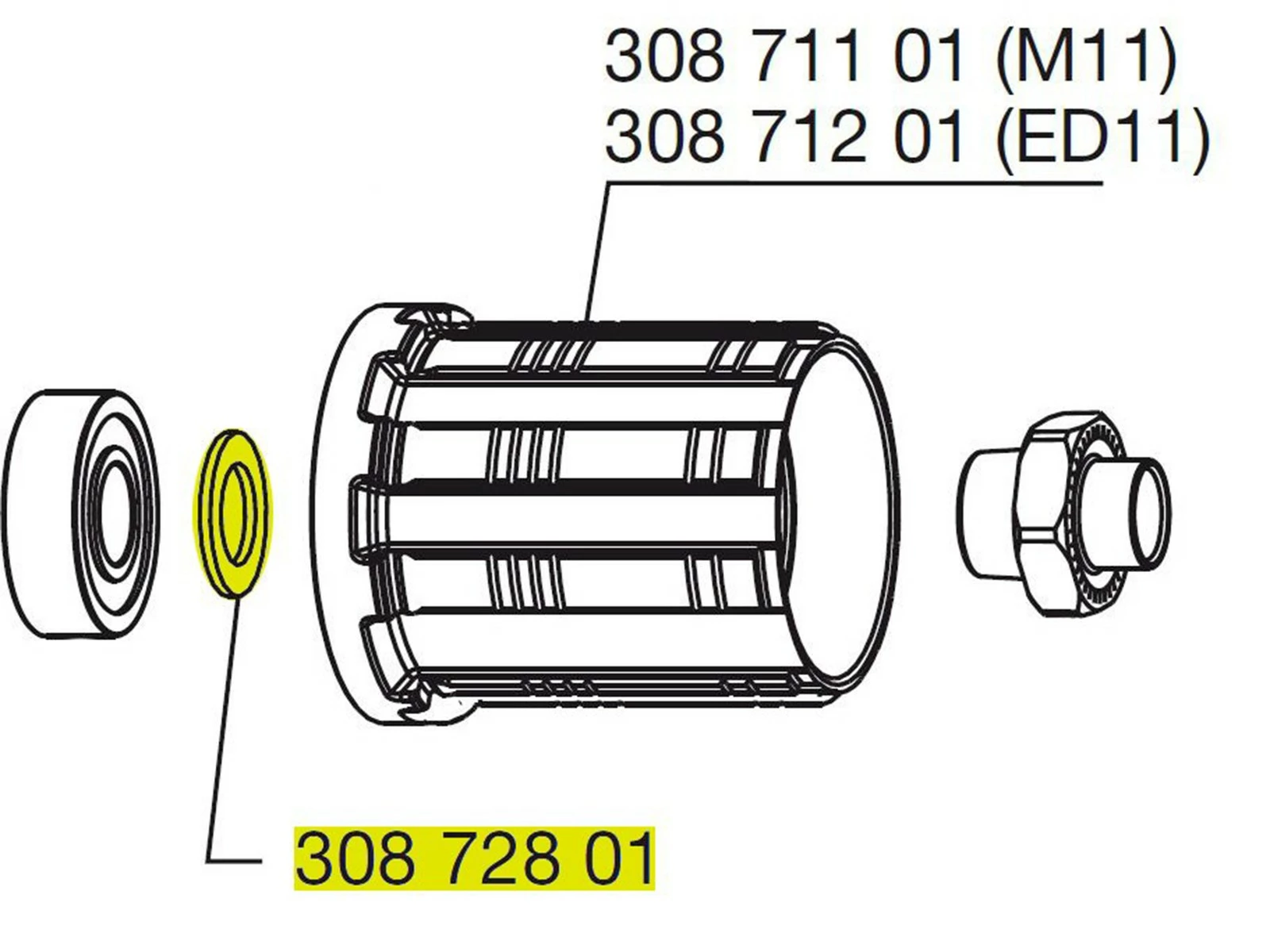 MAVIC Pack De 3 Entretoises 8mm Pour Corps FTS-L 35127401 3 MAVIC Pack De 3 Entretoises 8mm Pour Corps FTS-L 35127401